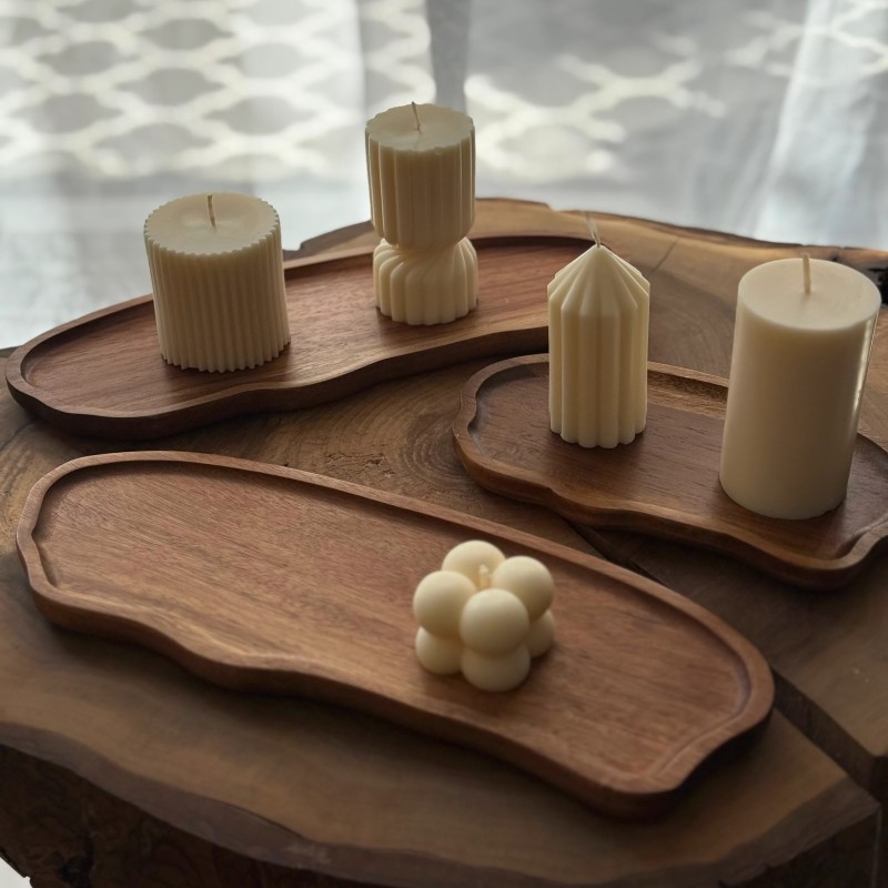 Drewniane podstawki do świec