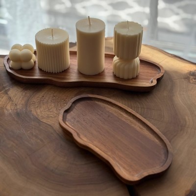 Drewniane podstawki do świec